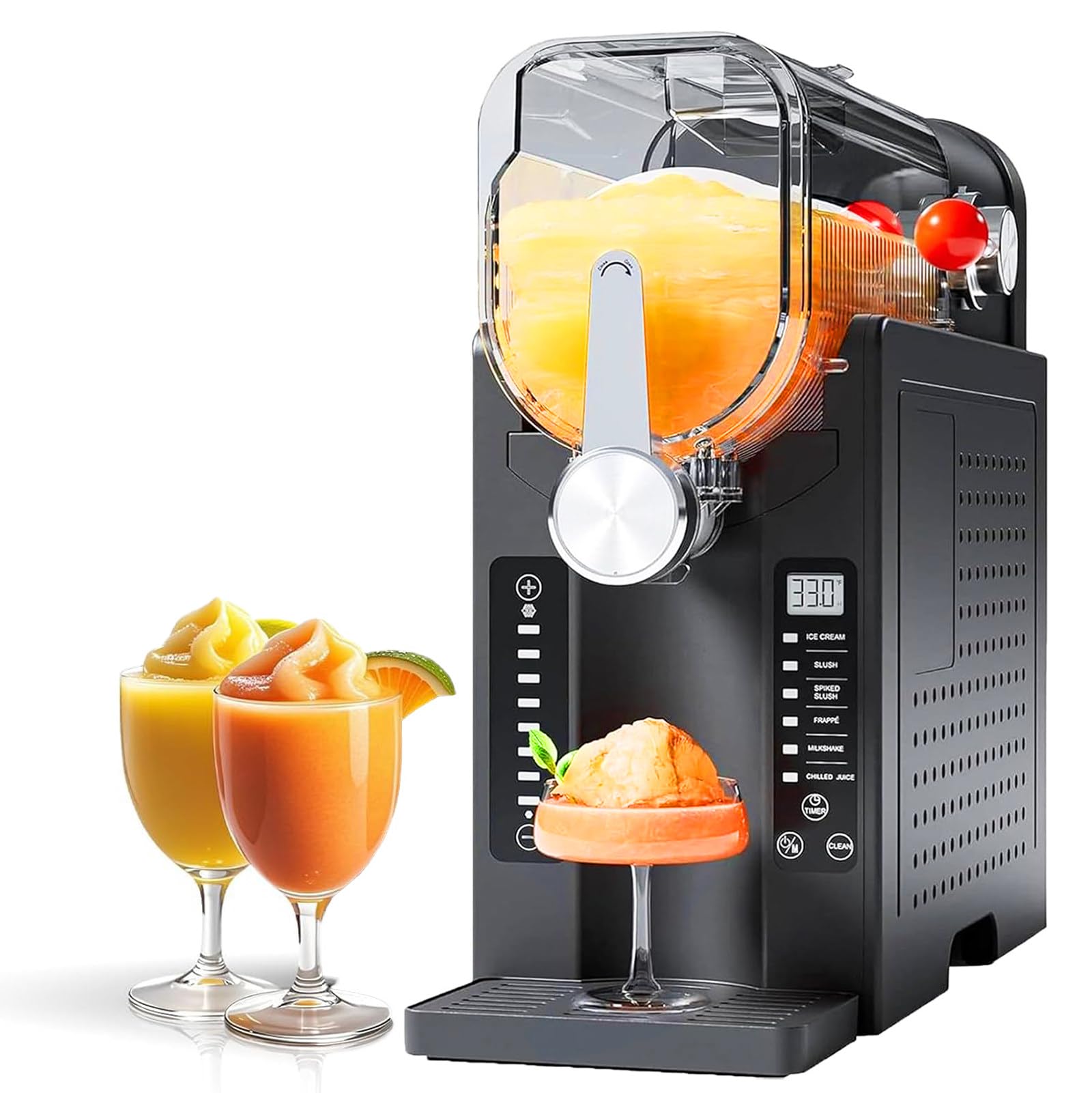 Slushie Maschine für Zuhause, Gefrorene Getränke Maker mit Selbstreinigung, 6 voreingestellte Programme, 1,6 l Kapazität für Cocktails, Frappé, Milchshakes & gefrorenen Saft, kein Eis erforderlich