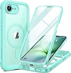 Miracase Magnetic for iPhone 15 Case 6.1'',Full-Body Bumper Phone case,Built-in Full Tempered Glass Screen &Camera Protector,No Gap,Compatible with MagSafe,Drop Proof 15 Cover,Black