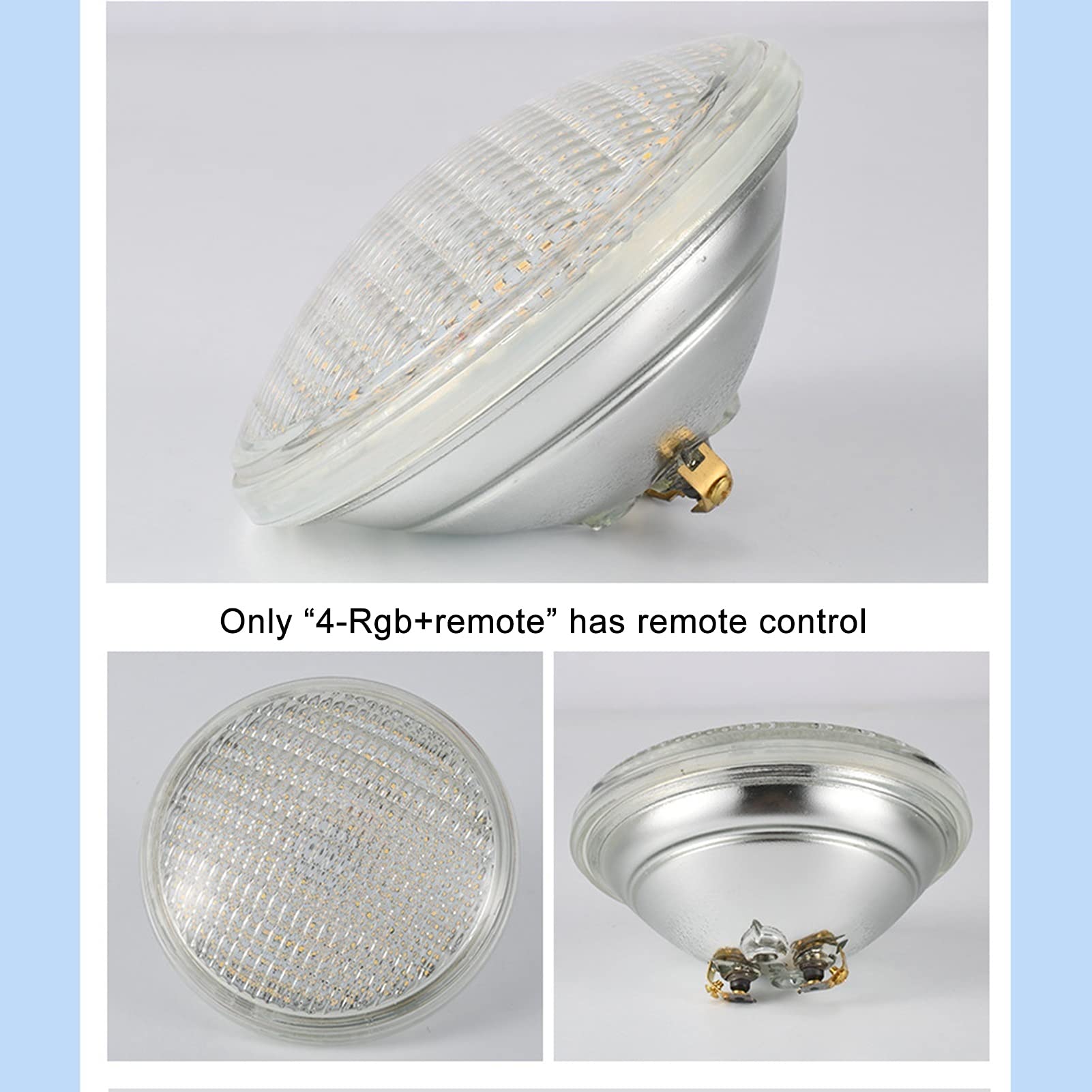 Luz LED subacuática de 24V con Control remoto, lámpara de estanque impermeable IP68 de vidrio grueso, luminaria integrada Par56 colorida for piscina(12W)
