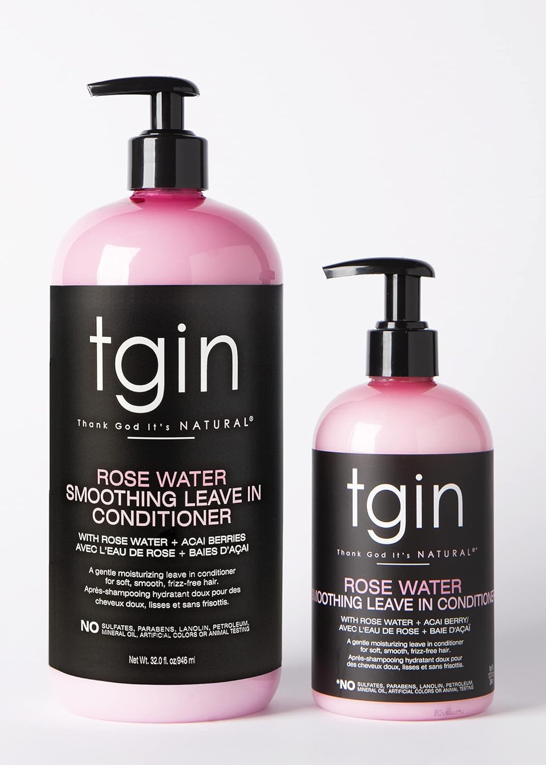 tgin Rose Water Smoothing Leave In Conditioner for Curly, Coily and Wavy Hair, Moisturizes, Detangles, and Smooths Curls, 32 oz Jumbo Size