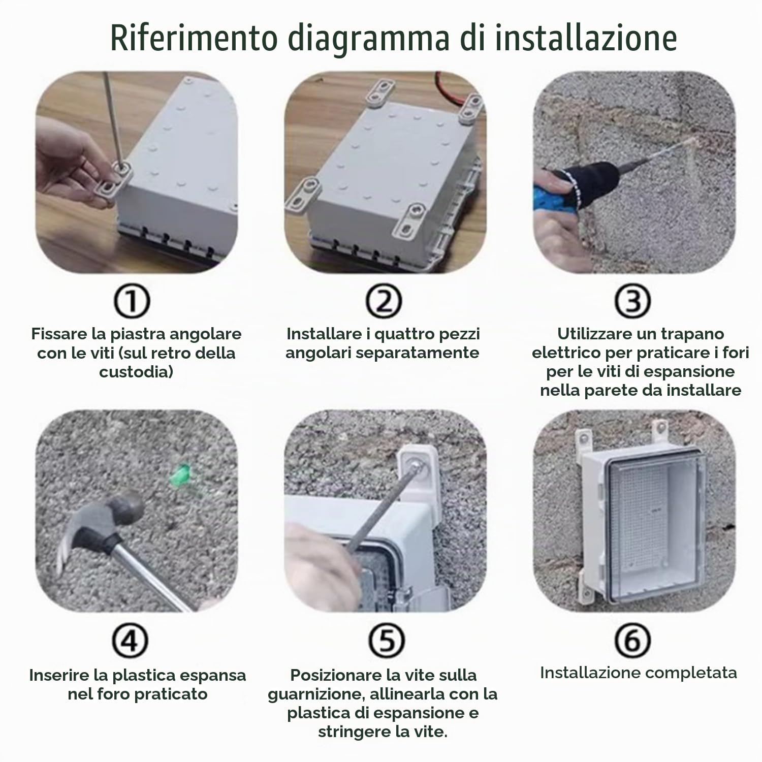 Scatola Elettrica Da Esterno,30x20x13cm Armadio Elettrico Da Esterno,Ip67 Scatola Derivazione Esterna Da Parete,Plastica Abs,Custodia Industriale a Parete,Adatta Per Uso Esterno,Colore Grigio