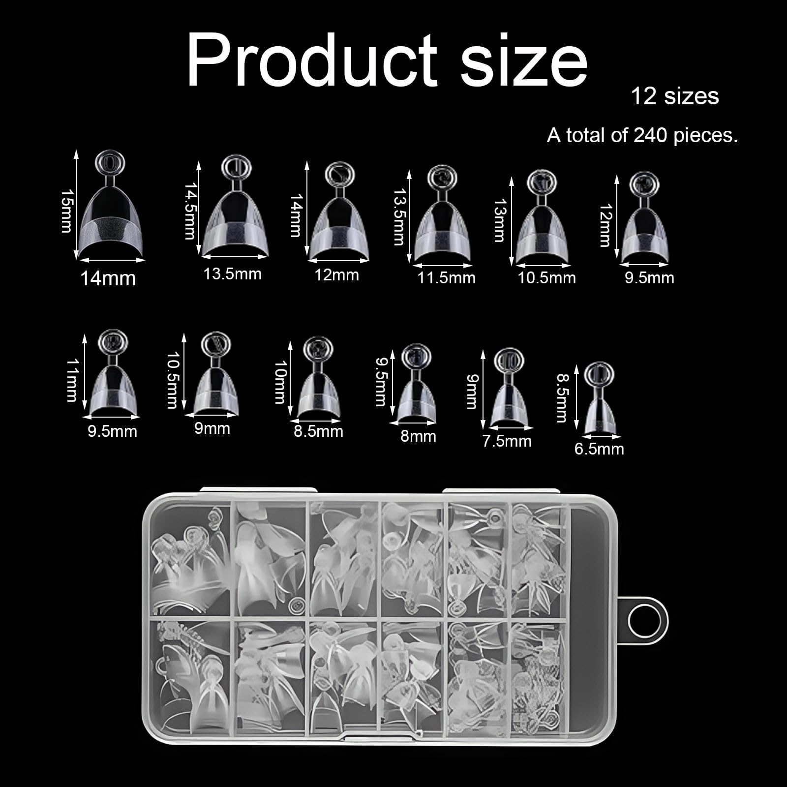 480Pcs Short Almond Nail Tips, Gel Tips Nail Extensions - Image 2