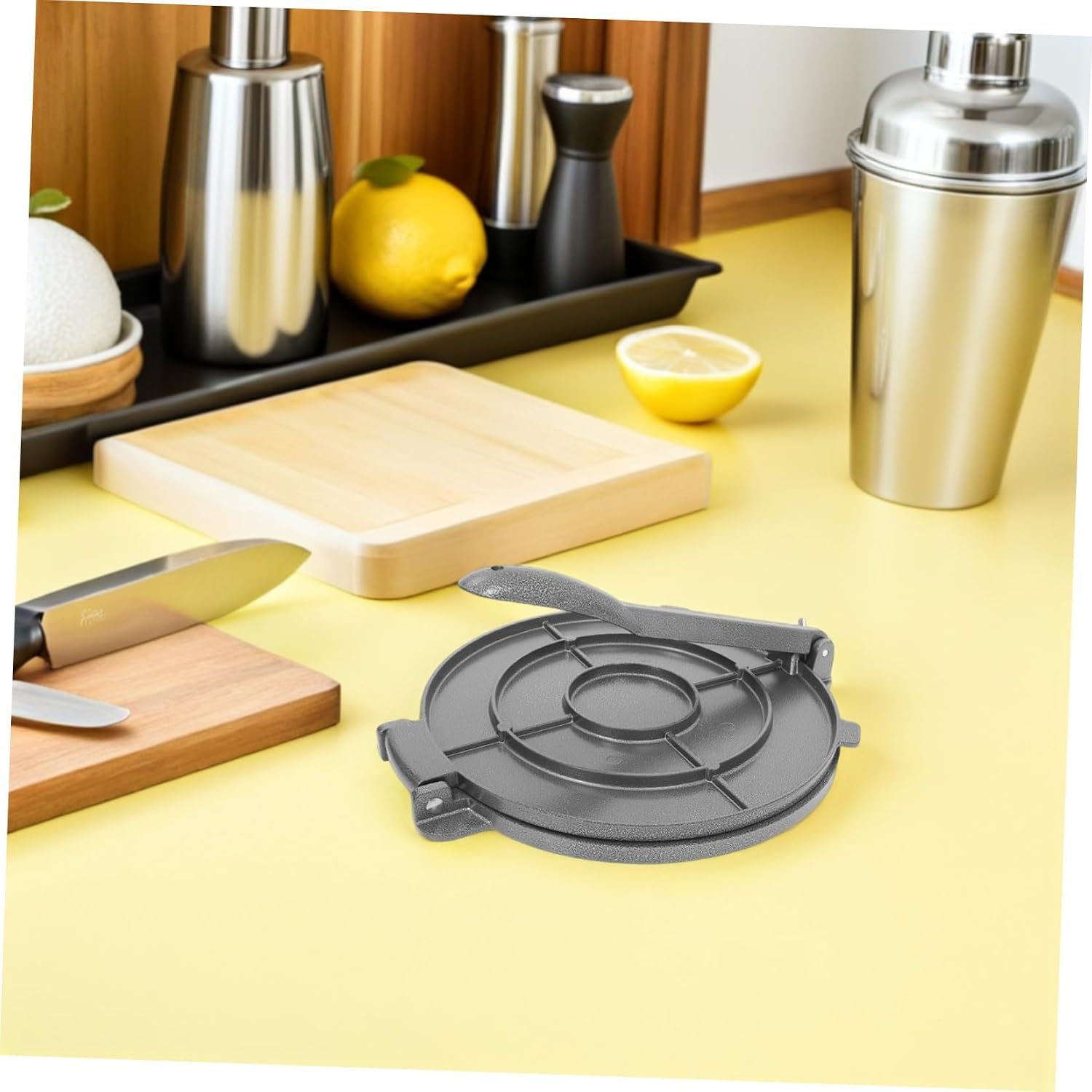 Gadpiparty Aluminum Alloy Tortilla Maker Press with Non-stick Surface and Easy Maintenance, round Shape Manual Tortilla Press for Daily Breakfast Prep and Homemade Taco or Empanada Making