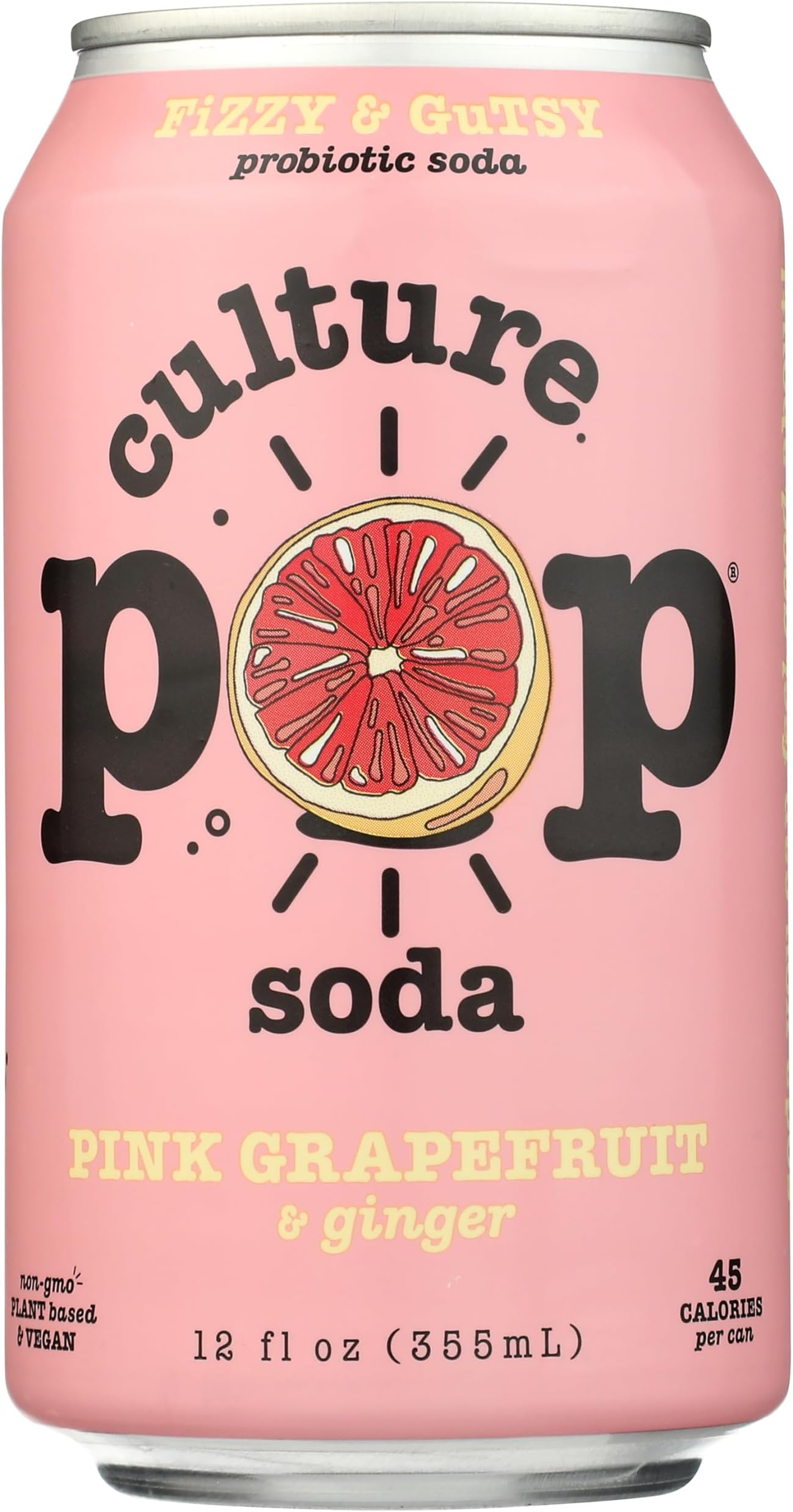 Culture Pop Soda Probiotic Grapefruit Soda 12 FO