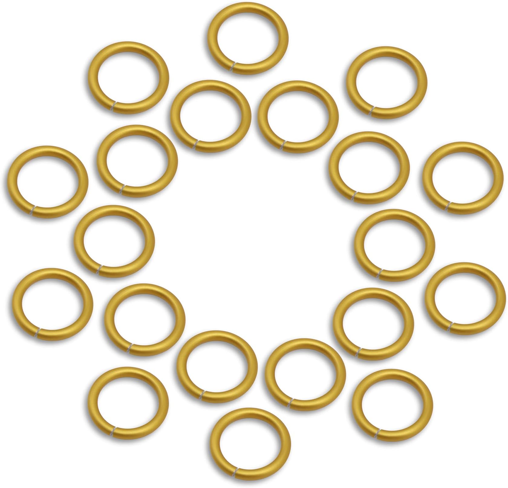 TheRingLord.com Brand 14(2mm) SWG 3/8"(9.9mm) AR 4.9 Matte Anodized Aluminum Jump Rings Multiple Colors (Gold) - 10 Pack