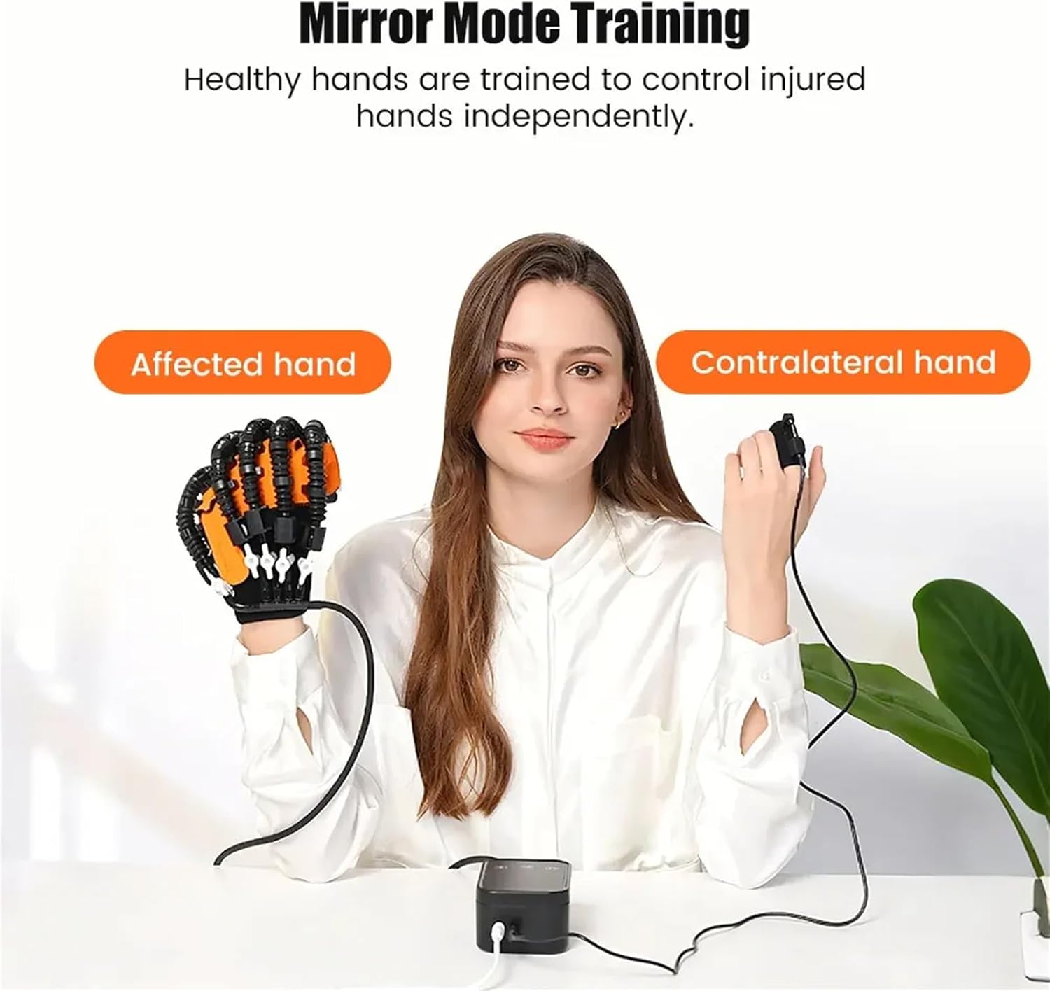 Rehabilitation Robot Glove, Portable Stroke Finger Training Splint with 3 Modes, for Hemiplegia Physical Therapy