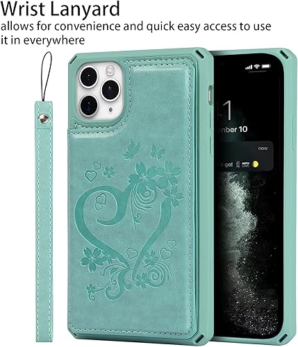 Miniatura 6 de Cavor Funda para iPhone 11 Pro Max con tarjetero, cartera con tarjetero y tarjetero para tarjetas de crédito para iPhone11ProMax, ranuras para