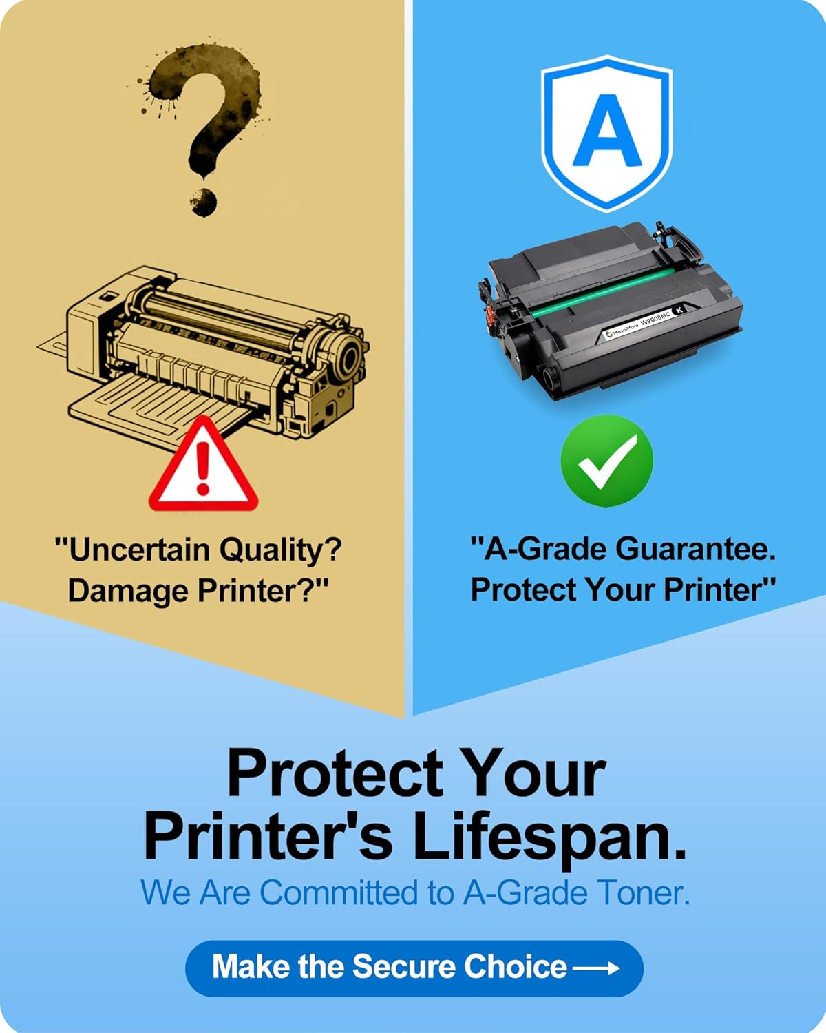 MasaiMara W9008MC W9008 High Capacity Black Compatible Toner Cartridges Replacement for HP Managed E50145dn / MFP E52645dn / Flow E52645c Printer (1-Pack)