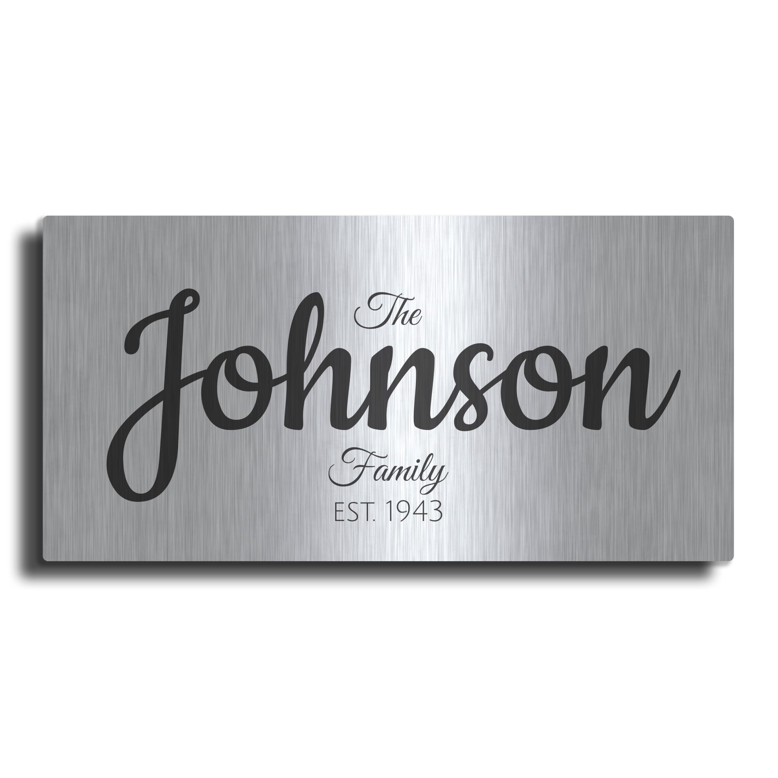 Your Family Name Printed on Custom Metal Wall Art, 48"x24"