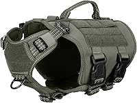 Vista 20 de ICEFANG GN3 - Arnés táctico para perros con 6 hebillas, chaleco Molle para perro con asa, cobertura de 3/4 del cuerpo, panel de gancho y bucle