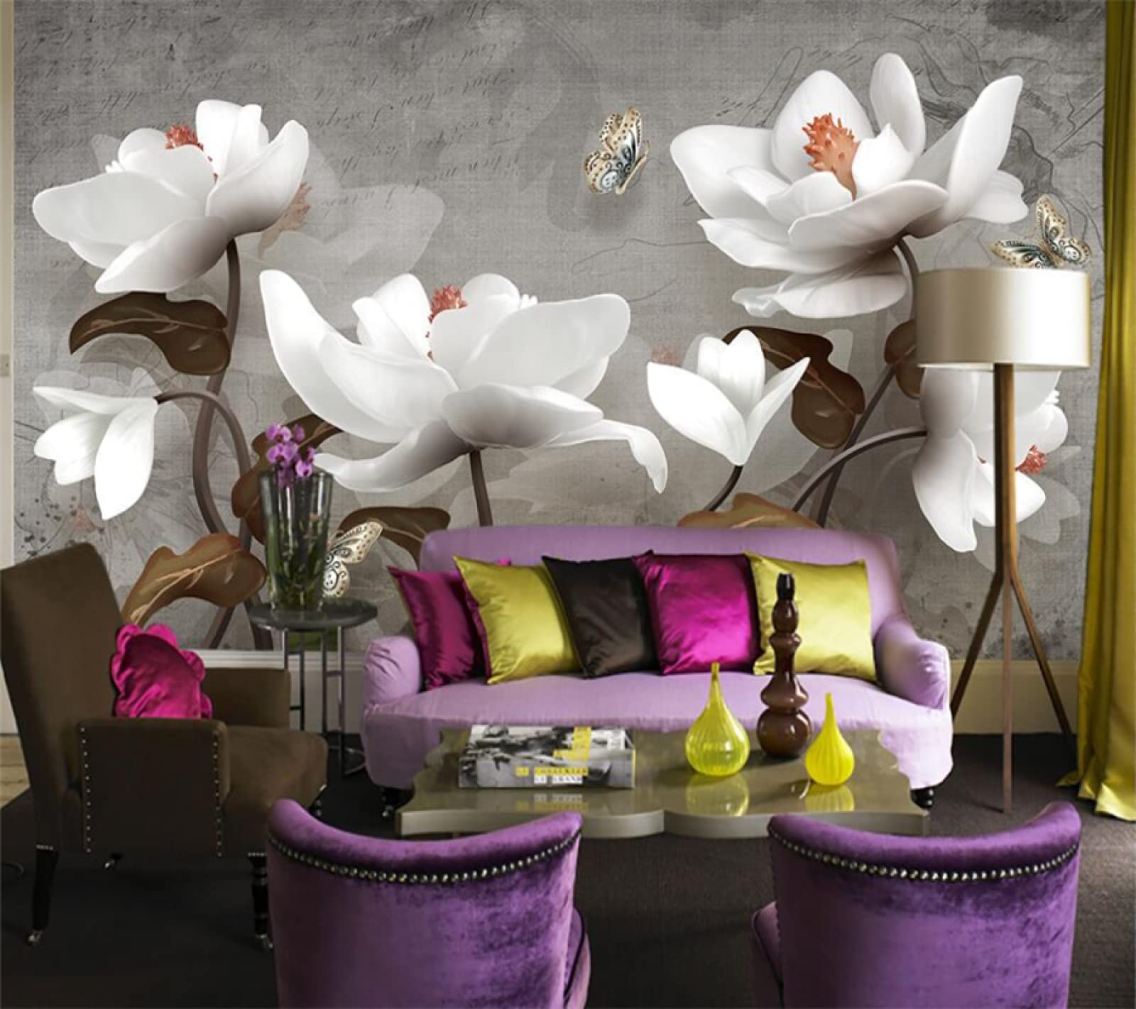 Papier Peint 3D Autocollant Luna – Motif Classic Magnolia R22990, Amovible