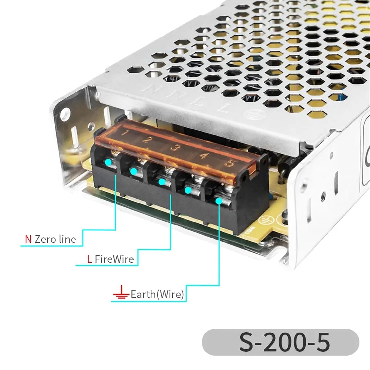 5V 40A/60A LED Light Adapter AC200-240V to DC5V Transformer 200/300W Led Power Supply Driver for WS2812B WS2813 SK6812 SK9822(S-200-5V)