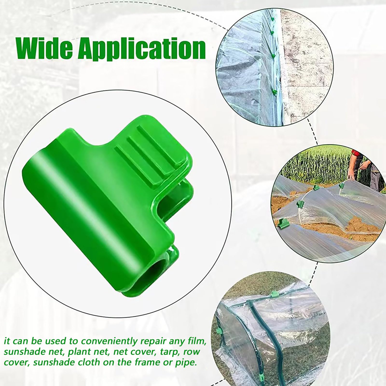 30Pcs Season Plant Greenhouse Frame Clips Film Row Cover Netting Tunnel Hoop Clips Durable Stable Garden Shading Pipe Clips for Plant Extension Support - Image 3