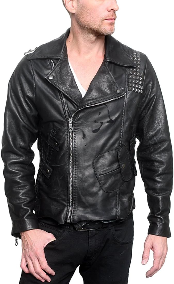 "Rebel Custom Black Leather Jacket in 2X-Large