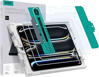 ESR【2枚セット】iPad Pro 11インチ フィルム M4 2024専用 スクリーン保護フィルム 自動位置合わせキット付き強化ガラスフィルム 気泡ゼロ 傷防止 HD鮮明度