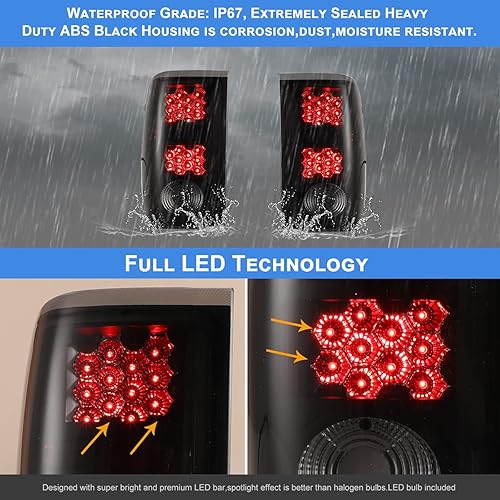 Miniatura 3 de Nixon Offroad Luces traseras para Ford Ranger 2001 2002 2003 2004 2005 luces traseras LED luces traseras de automóvil, reemplazo de montaje de 1 par