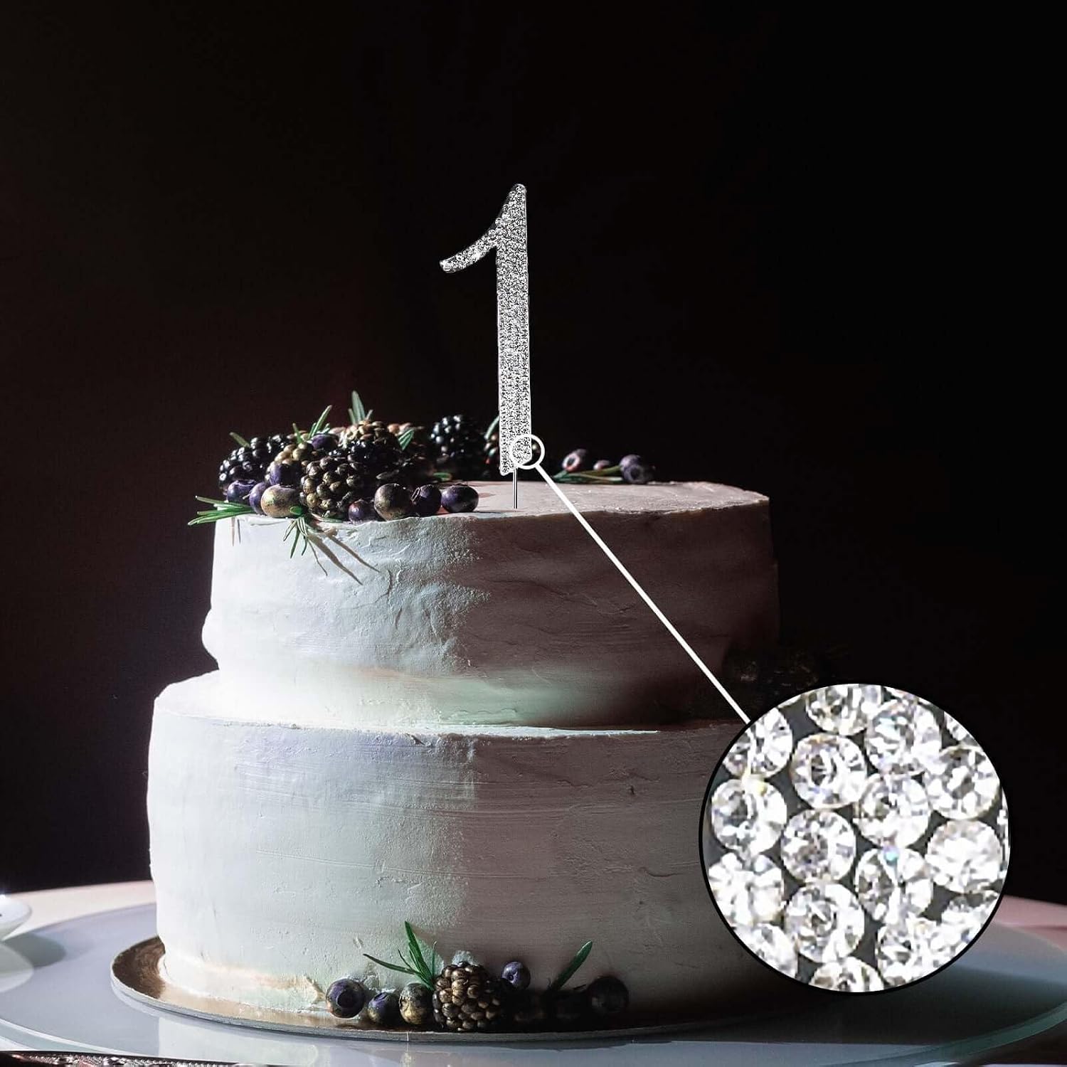 Efavormart 4.5" Bedazzling Rhinestone Number Cake Toppers For Wedding Birthday Party Special Event Personalized Decor| Number| 1
