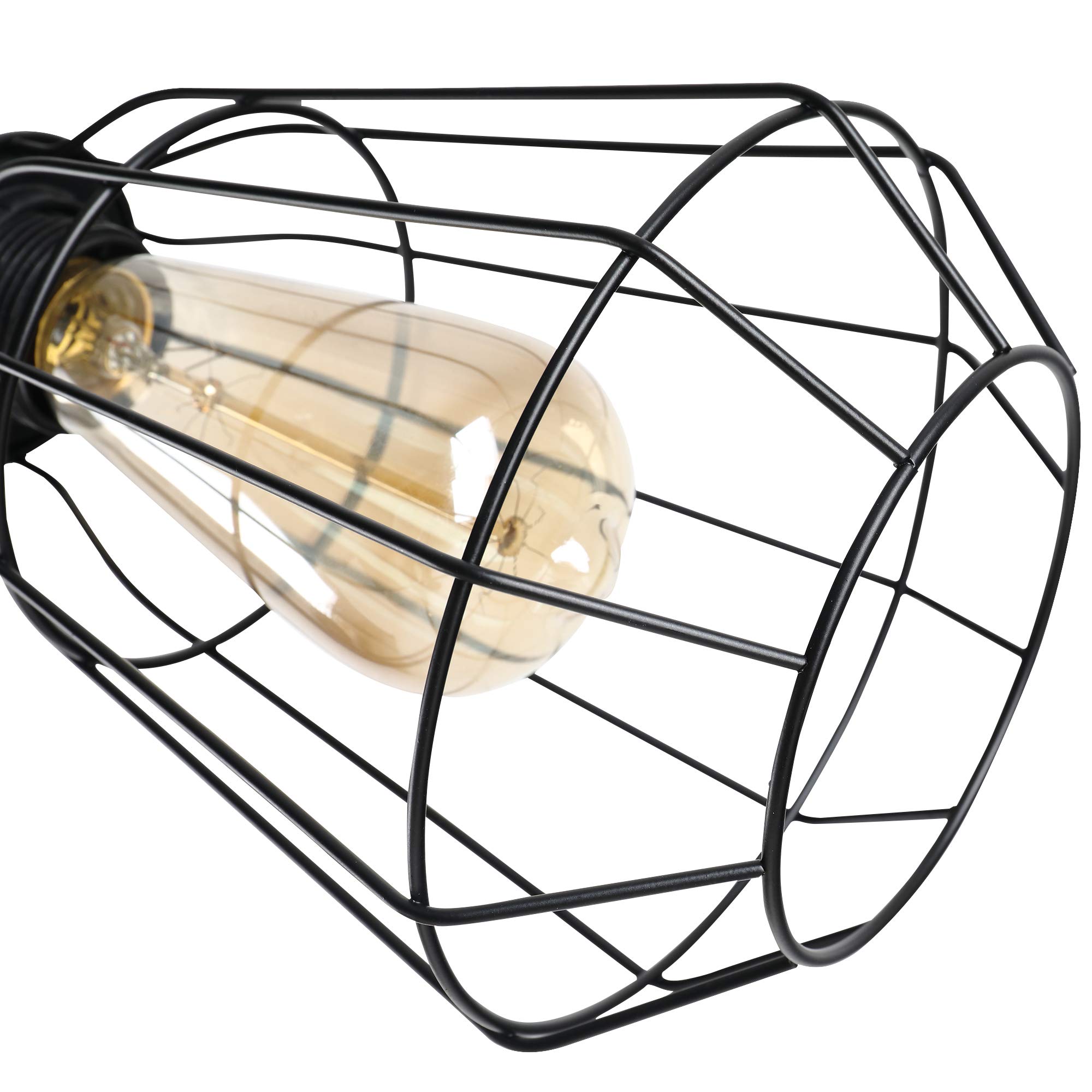 HOMCOM Lampada da Terra in Stile Industriale con 3 Paralumi Regolabili, Interruttore a Pedale, Acciaio Nero, Ф36 x 165cm