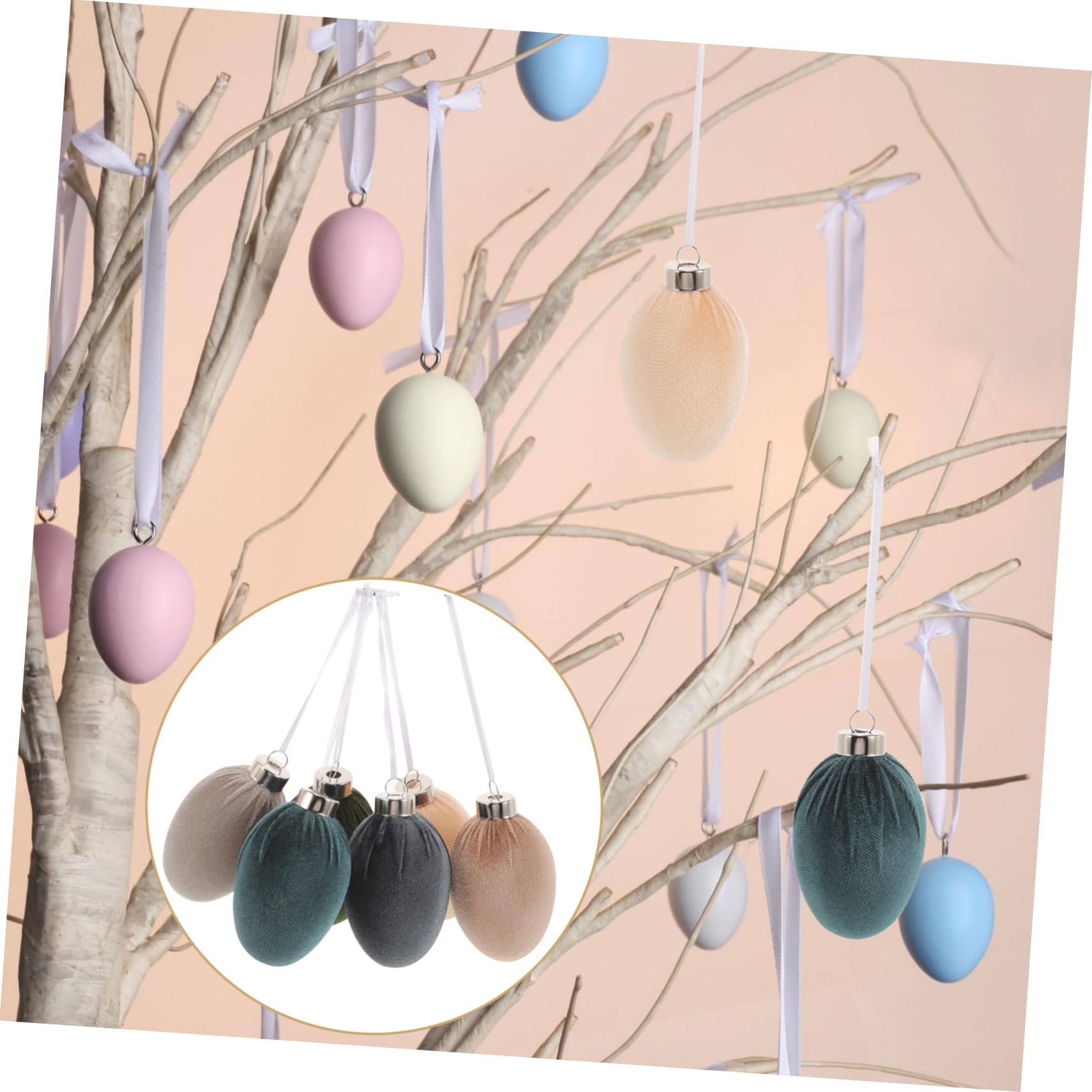 Gatuida Velours Ostereier aus Kunststoff 12 Stück zum Aufhängen mit Großflächiger Präsenz Elegante Osterdekoration für Festliche Osterparty und Osterdisplay