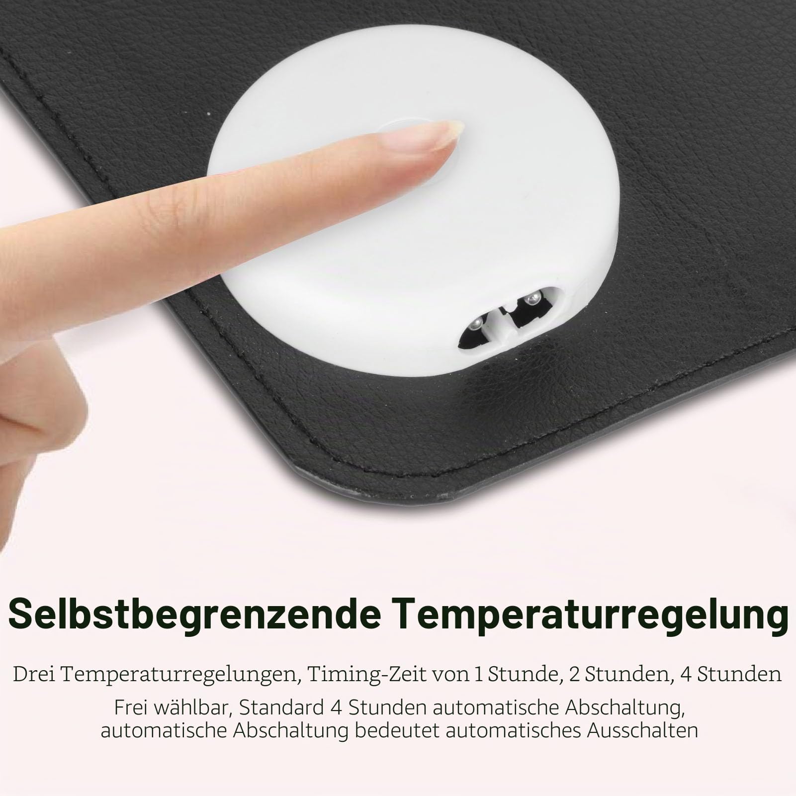 Annadue Warme Schreibtischunterlage, Beheiztes Mauspad, 60 X 36 cm PU Leder Beheiztes Größeres Maus Tastatur Pad, Büro Desktop Handwärmer Pad mit 3 Heizstufen und Timer Einstellung