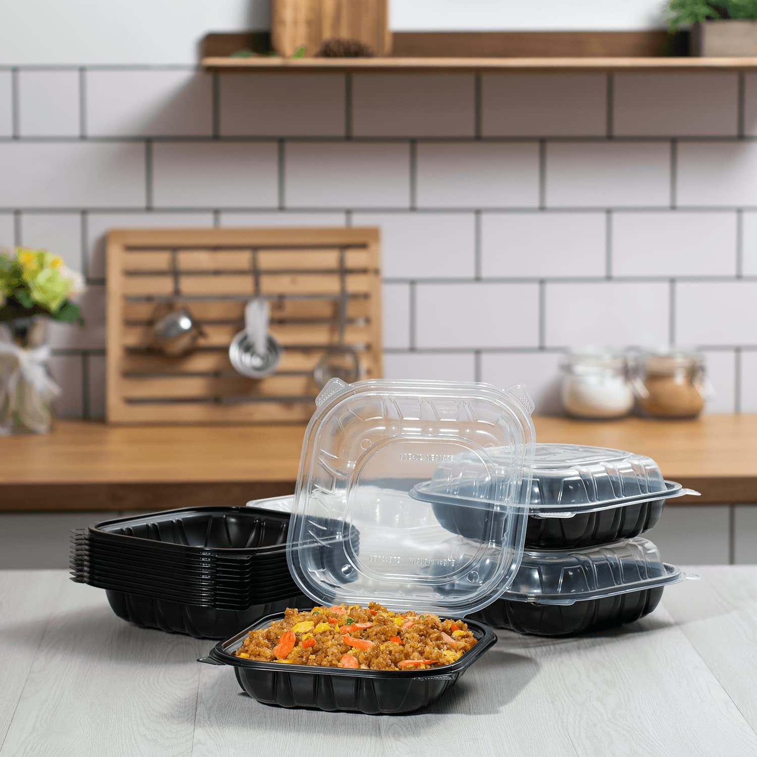 Karat Premium PP Hinged Container, Take Out Food Containers - Case (9