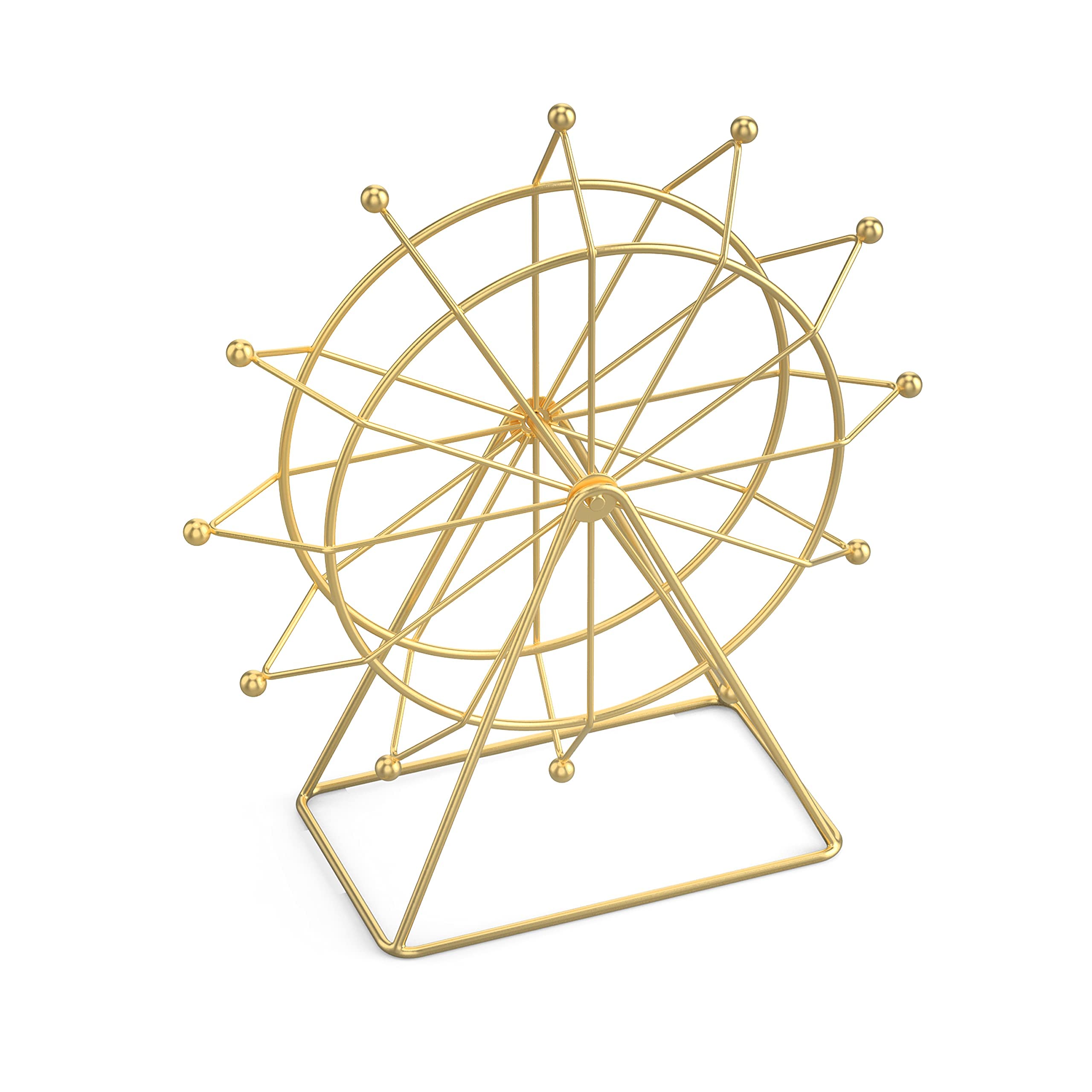 Ferris Wheel Gold Accent -Tabletop Small Figurines-Home Décor Accents-Living Room Bookshelf Decorations Object-Modern Gold Metal Sculptures