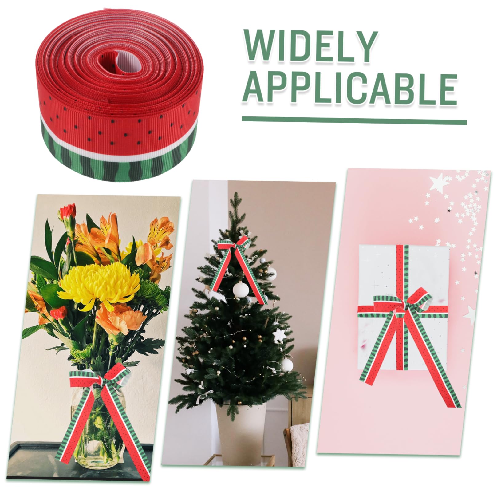 3rollen Wassermelonenband Yards Mehrzweck Dekorationsband Für Geschenkverpackung Bastelarbeiten Und Hochzeiten Strapazierfähig Und Einfach Zu Verwenden