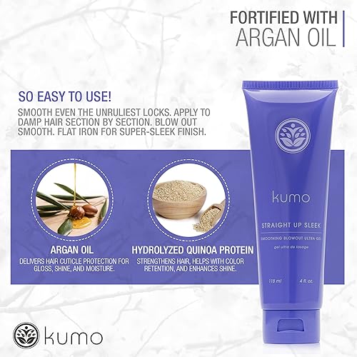 Miniatura 3 de Straight Up - Crema suavizante elegante, 4 onzas líquidas, protector contra el calor, crema alisadora para rizos, alisar, protector UV, para mujeres