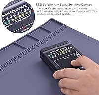 Vista 2 de Alfombrilla antiestática ESD segura para electrónicos, incluye pulsera ESD y cable de conexión a tierra, alfombrilla de reparación de soldadura