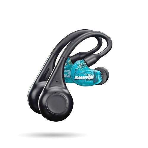 Shure AONIC 215 TW2 True Wireless Sound Isolating Earbuds with Bluetooth 5 Technology, Premium Audio with Deep Bass, Secure Fit Over-the-Ear, 32 Hour Battery Life, Fingertip Controls - (Gen 2) - Blue - Blue - Wireless - Single