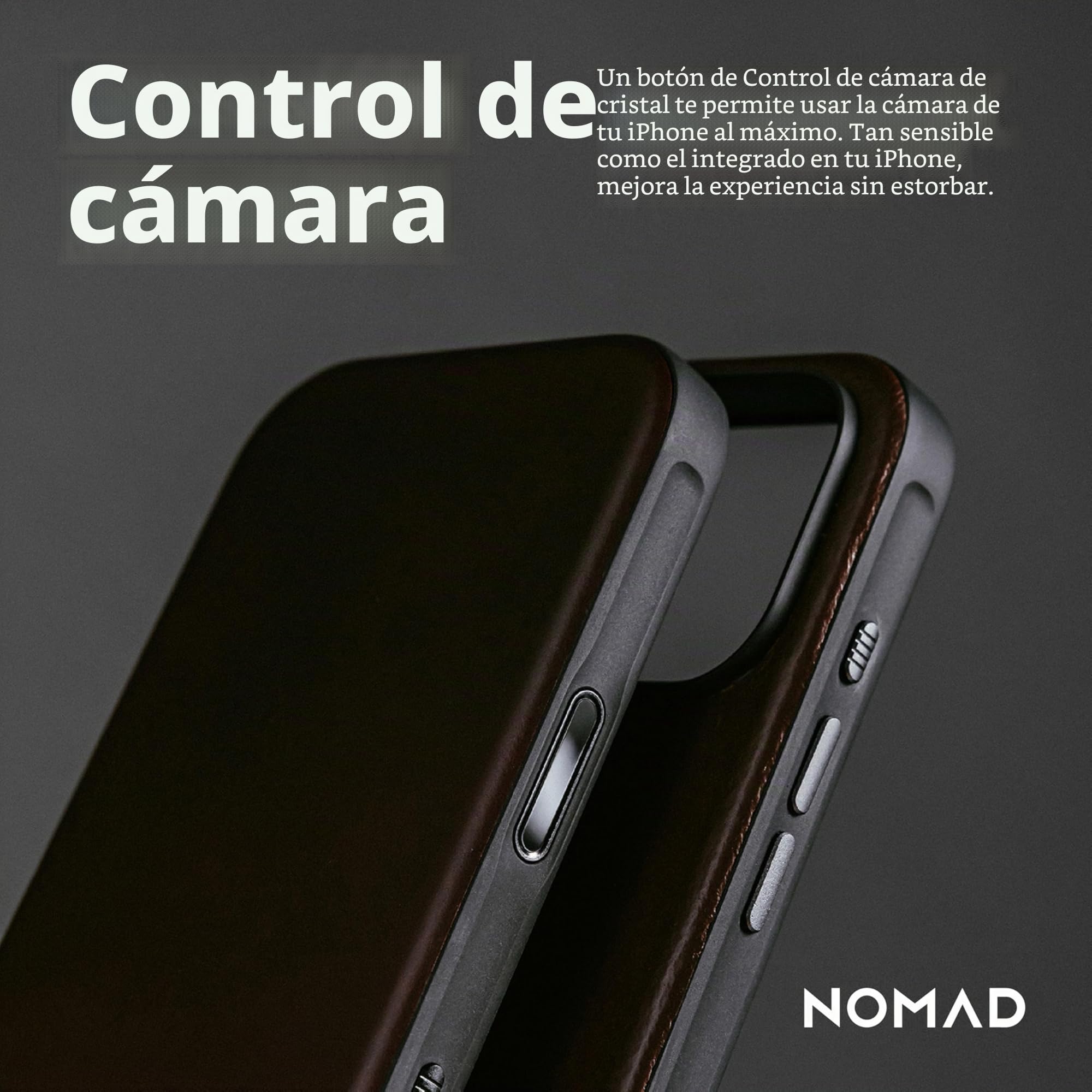 Nomad Funda de Piel Moderna Color marrón Compatible con iPhone 17 Pro de Piel Compatible con Magsafe para iPhone 17 Pro
