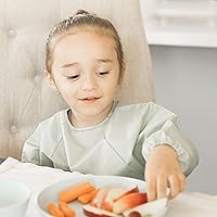 Vista 6 de Tiny Twinkle Babero de bebé a prueba de desorden, paquete de 2 baberos de manga completa, baberos impermeables para niños pequeños, lavable a Carbón