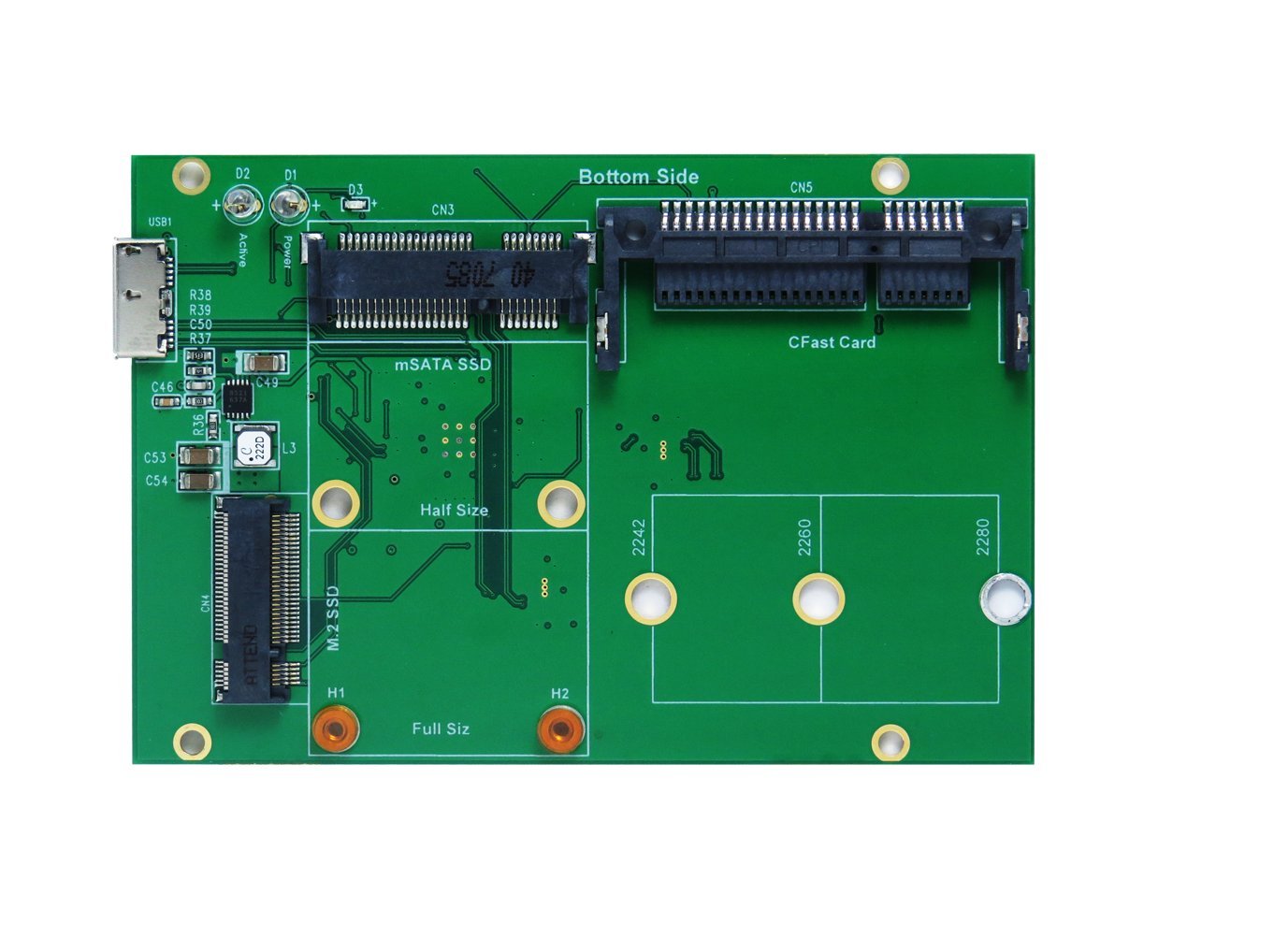 USB 3.1 Micro B to M.2 - mSATA - CFast Card Adapter