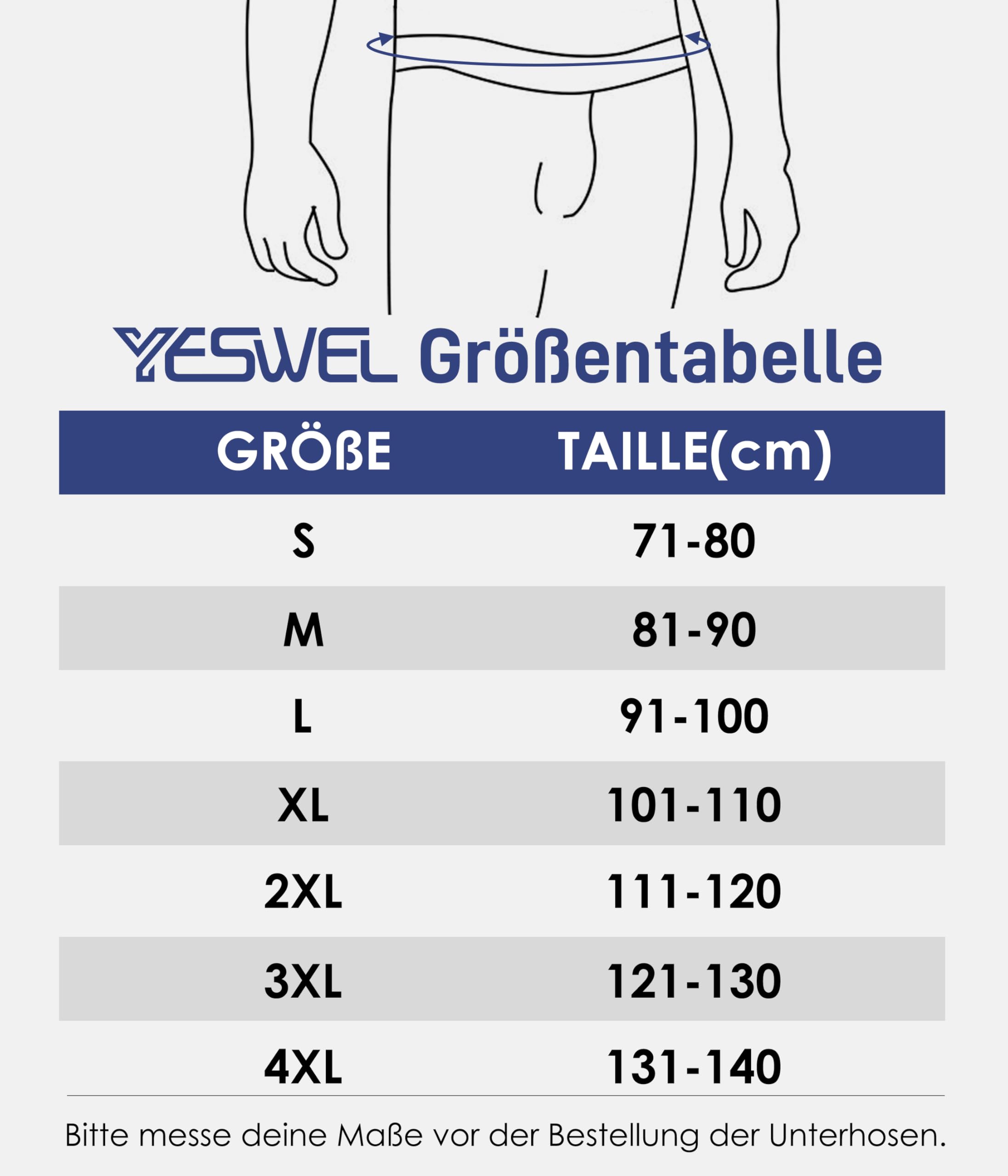 YESWEL Bambus Boxershorts Herren 6er oder 10er Pack, Langes Bein Unterhosen Männer Ohne Kratzenden Zettel Unterwäsche Atmungsaktive Retroshorts Boxer mit Eingriff (Gr.S-4XL)