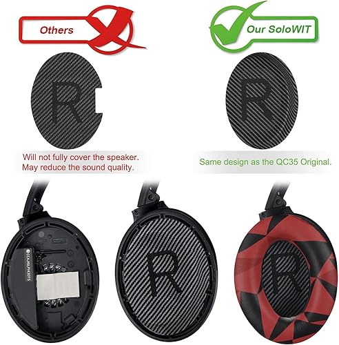 Miniatura 4 de SoloWIT Almohadillas de repuesto para auriculares Bose QuietComfort 35 (QC35) y Quiet Comfort 35 II (QC35 ii), almohadillas para los oídos con piel