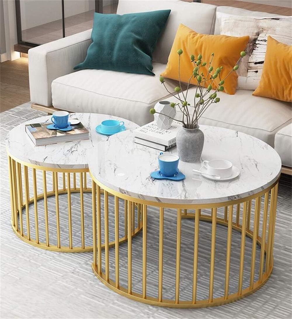 Side Table/End Table,Nordic Modern Coffee Table Living Room Round Reception Marble Table Top End Table Minimalist Accent Table Studio Personality Nesting Table