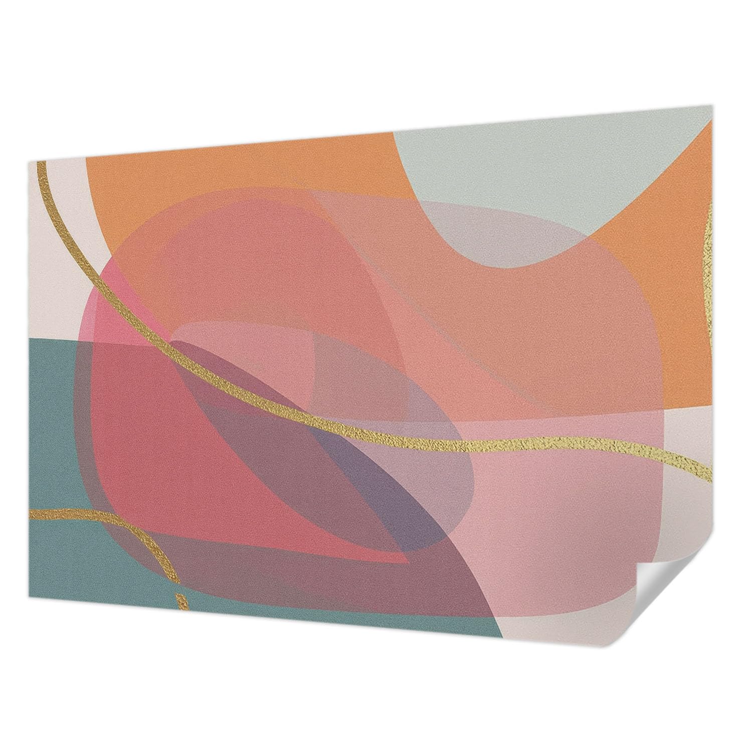 Papel pintado vintage decorativo de salón que transforma paredes con formas coloridas y alegres