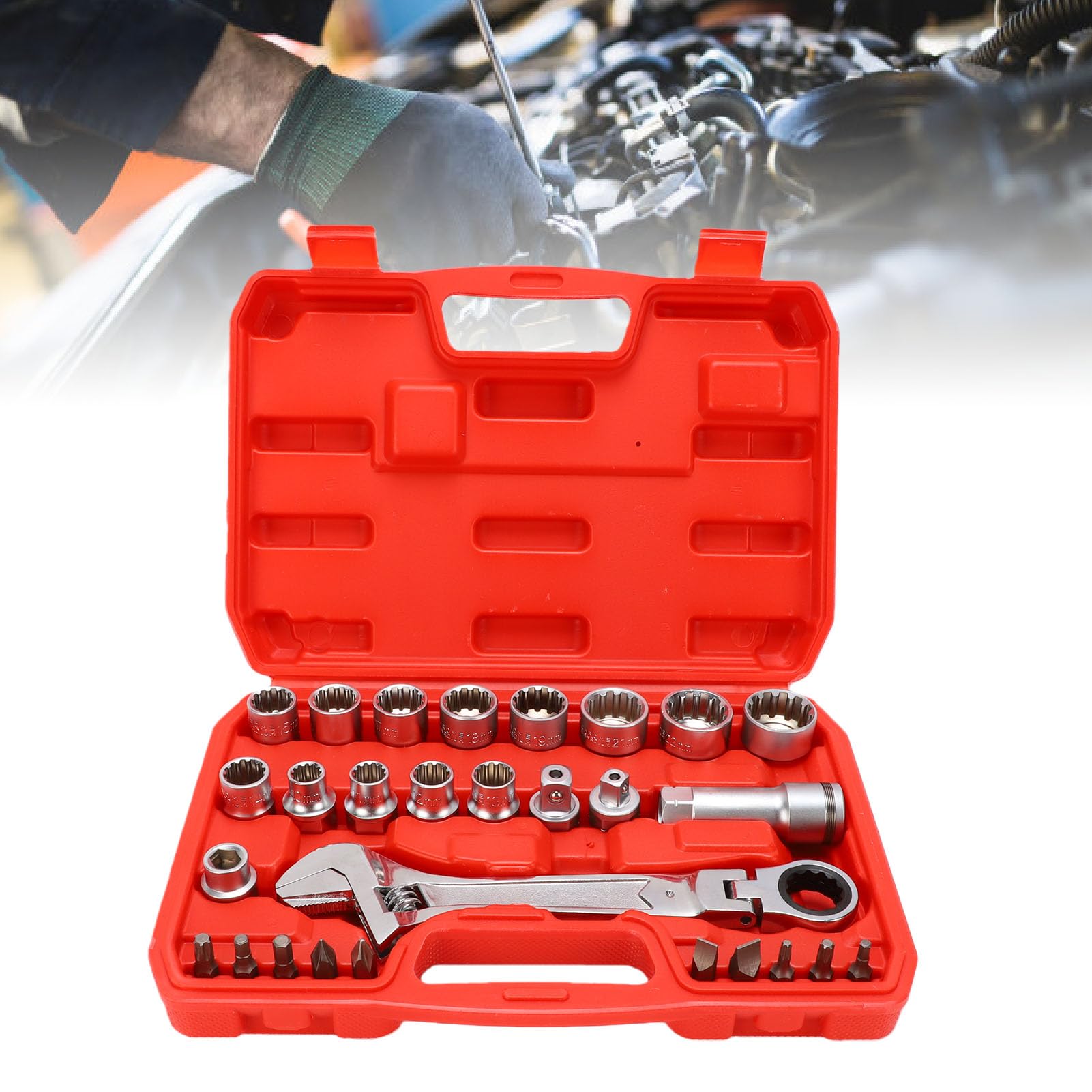 Set di chiavi a bussola a cricchetto ad alte prestazioni per viti lunghe da 1/2"