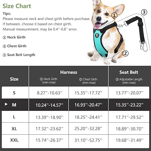 Miniatura 2 de VavoPaw Dog Seat Belt, Safety Vest Dog Car Harness with Adjustable Buckle Dog Seat Belt for Vehicle Nylon Pet Safety Seat Belts Heavy Duty(M, Blue)