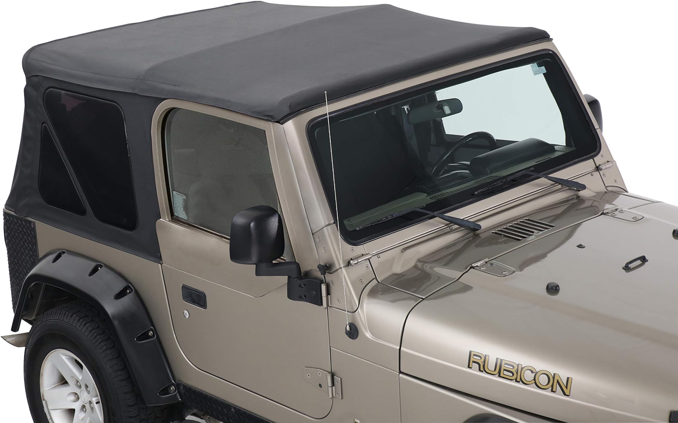 King 4WD Premium Replacement Soft Top Without Upper Door Skins - Black Diamond Body with 31% Tinted Windows are Suitable for Jeep Wrangler TJ 1997-2006
