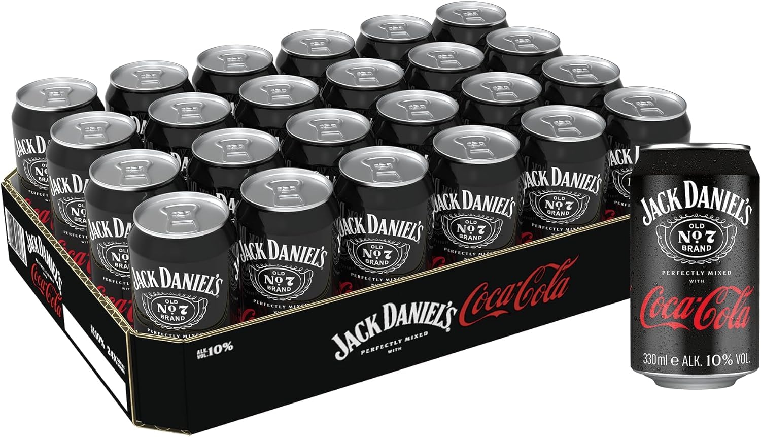 Jack Daniel's Tennessee Whiskey & Coca Cola - Der weltweite Barcall Nummer 1-24 x 0.33L/10% Vol.