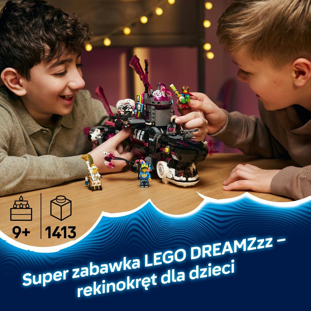 LEGO DREAMZzz Koszmarny Rekinokręt podwodny 71500 | rekinokręt podwodny, zabawka akcji, prezent dla chłopca i dziewczynki 9+, przygoda fantasy, 1413 elementów