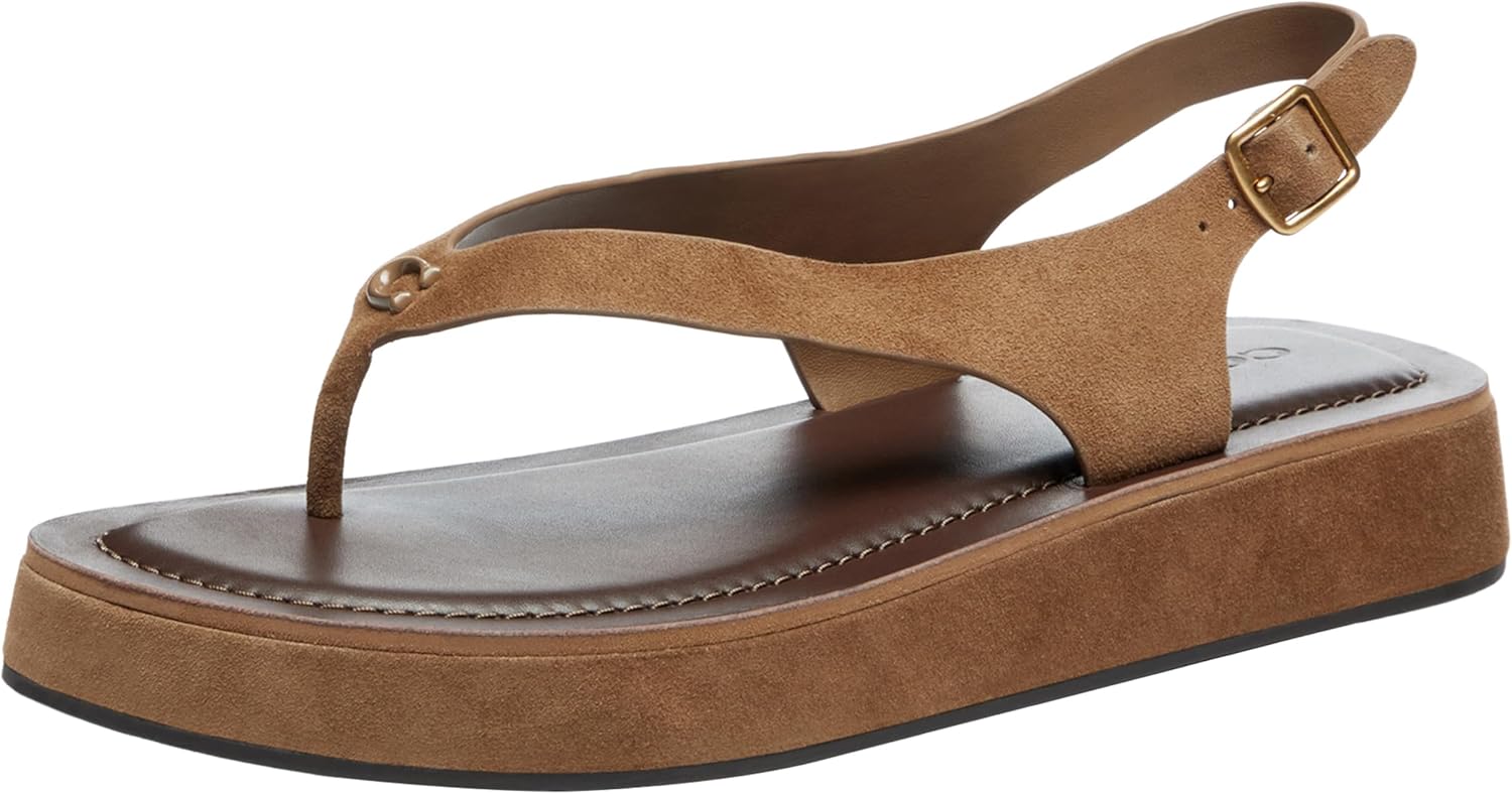 COACH Men's Sculpted C Platform Thong Sandal