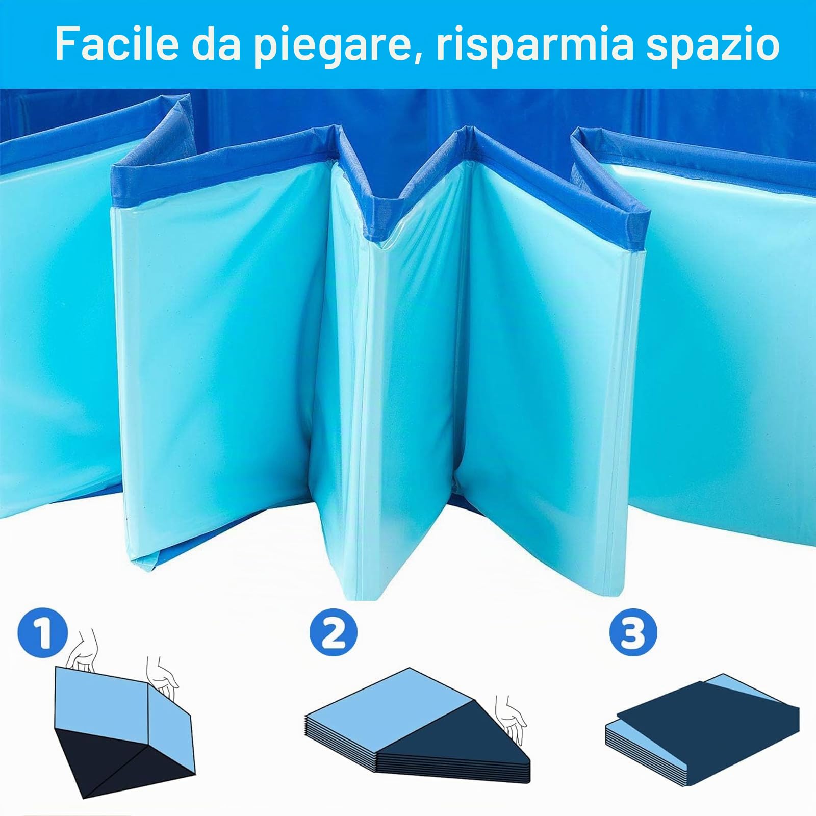 Piscina per Cani, Piscina per Animali, Vasca da Bagno per Cani, Piscinetta per Animali Domestici, Piscinetta Pieghevole, Attrezzature Divertenti per Adulti, Bagnetto per gatti, 100 x 30CM