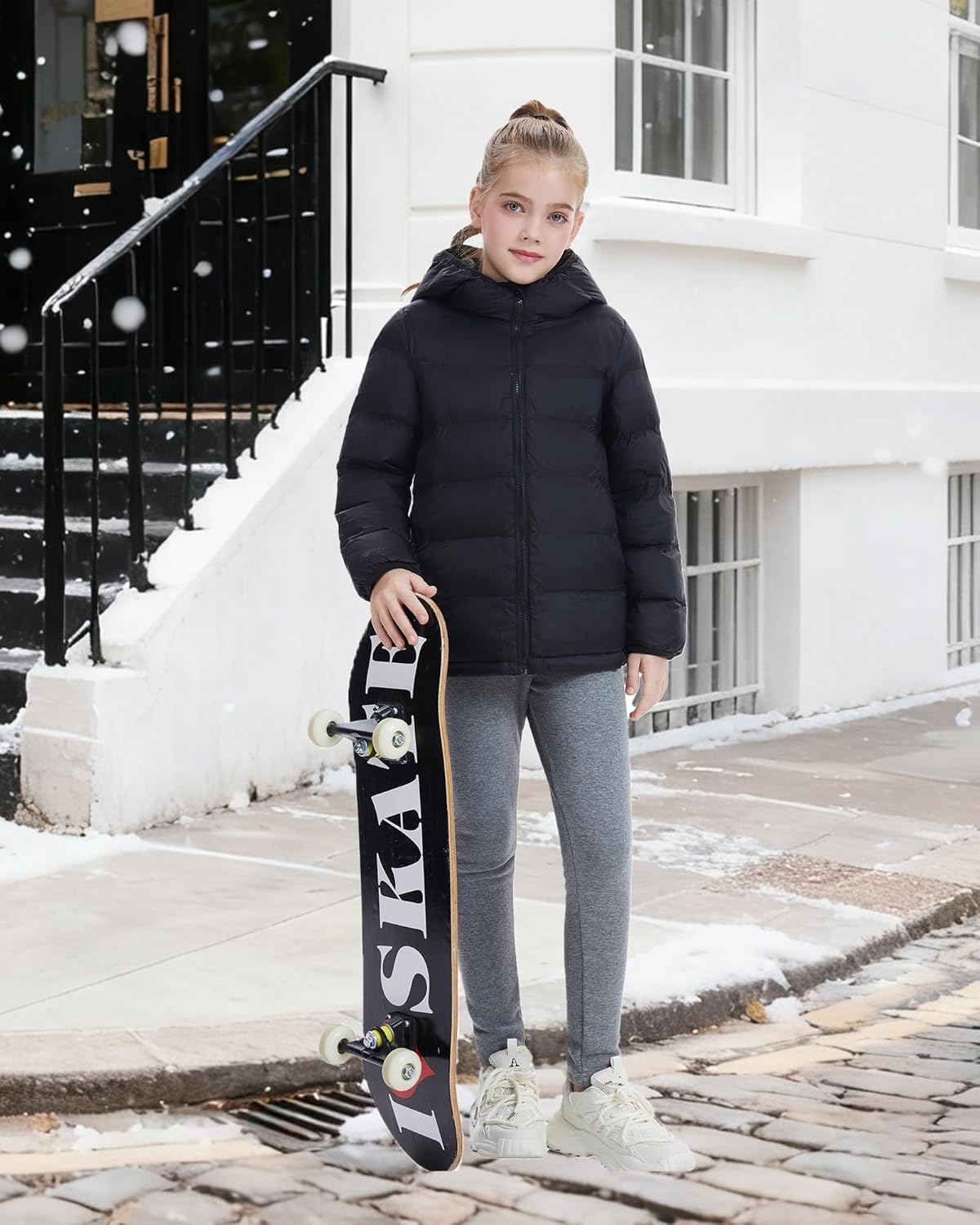 Hooded Puffer Jackets for Girls Lightweight and Packable Autumn a Winter Coat - Image 5