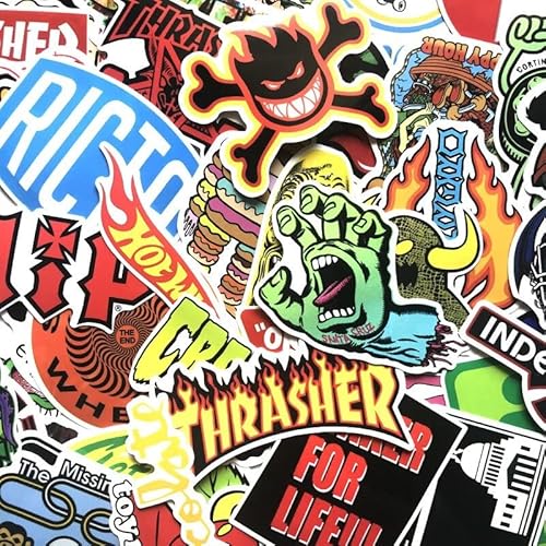 image for T-Kennal Skateboard Stickers | 100Pcs Skateboarding Stickers Pack Stic