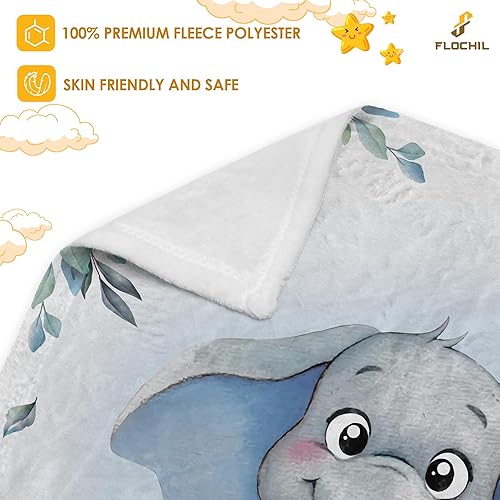 Miniatura 3 de FLOCHIL Mantas de bebé personalizadas, manta de bebé personalizada  Manta de bebé con nombre para niños, el mejor regalo para bebé, elefantes recién