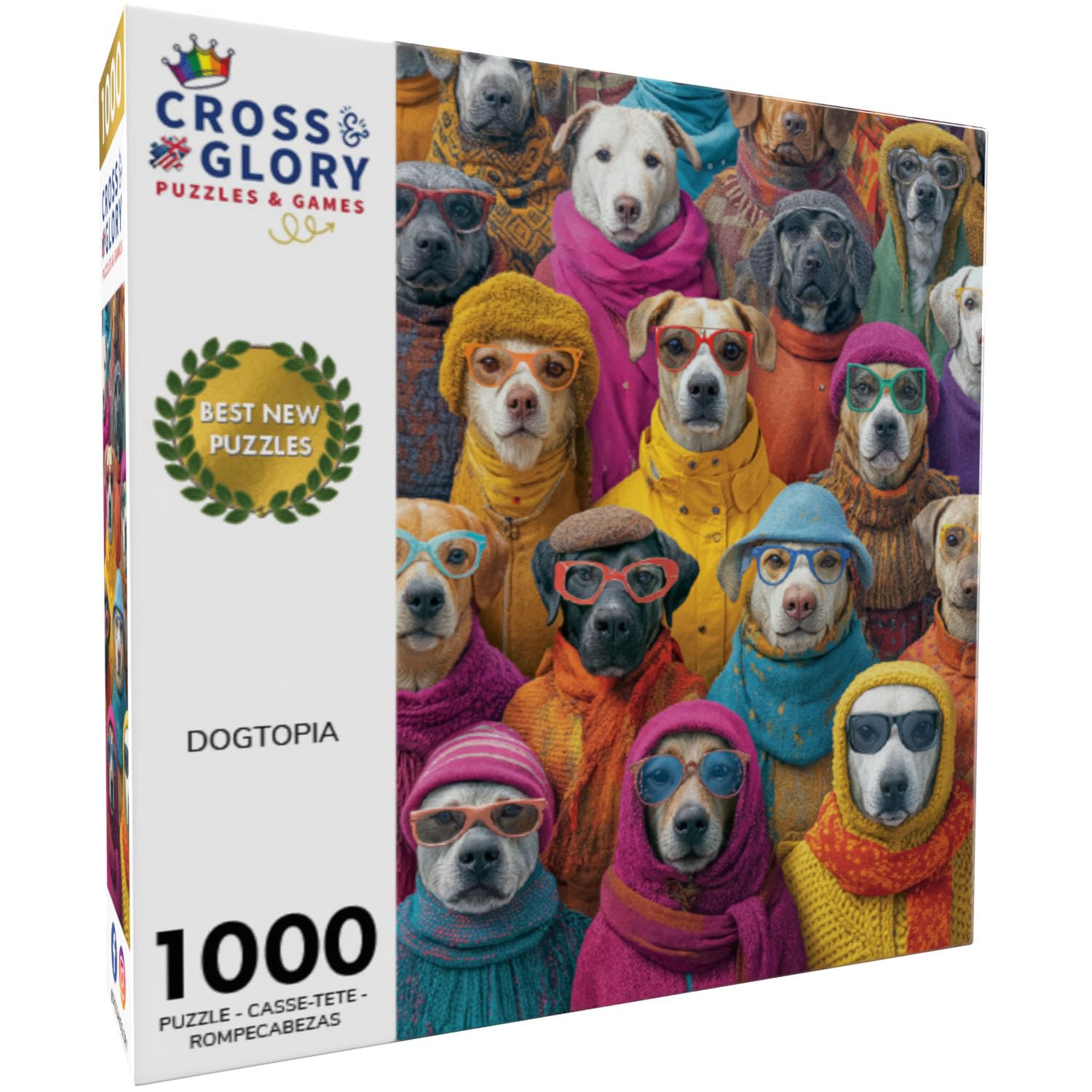 Amazon.com: Cross & Glory – Dogtopia – 1000 Piece Jigsaw for