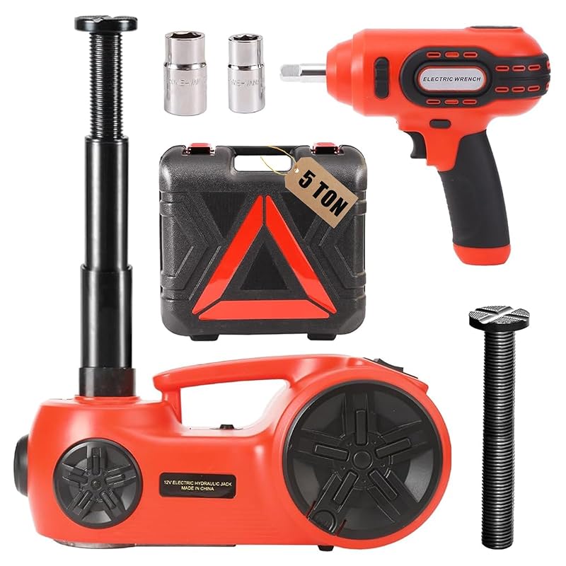 Kit de Macaco Elétrico Automotivo ROGTZ 5 Toneladas com Chave de Impacto, Inflador e Luz LED TYGJ-018NEW