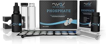 NYOS Phosphate Reefer Test Kit for Saltwater Aquariums - Ultra-Sensitive 0.025-1.00 mg/l PO4-50 Tests - Lab Grade - Glass Vials